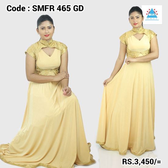 gold colour party frocks