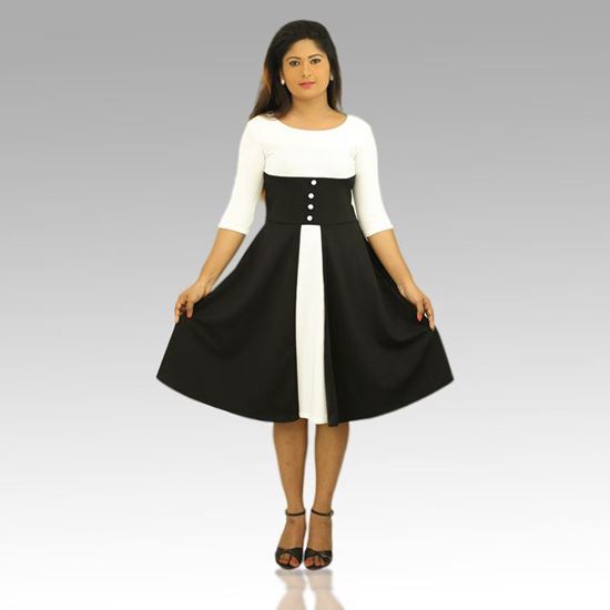 black and white short frock