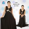 Picture of Black Maxi dress worked with gold flowers