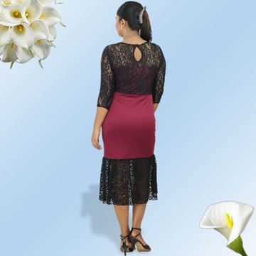 Picture of Black and Meroon mixed fishtail frock