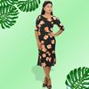 Picture of Fish Tailed orange flower dress