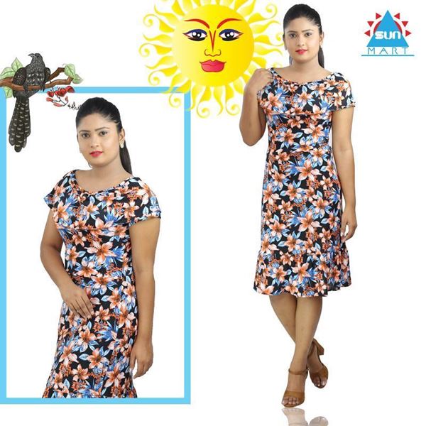 #Flower design short frock with frill