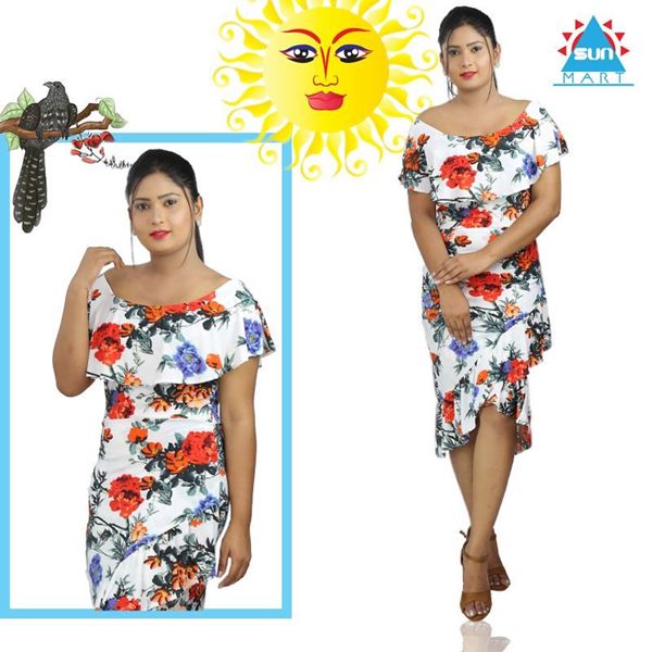 Picture of Floral design frock with frill