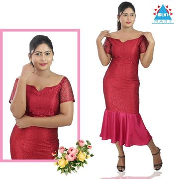 Picture of Off shoulder tight frock with fishtail