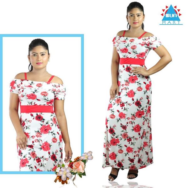 Picture of Frilled Red Roses A-line Dress