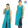Picture of Sleeveless sight button stripped design kurtha top