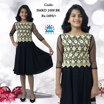 Black & Gold Kids Party Frock