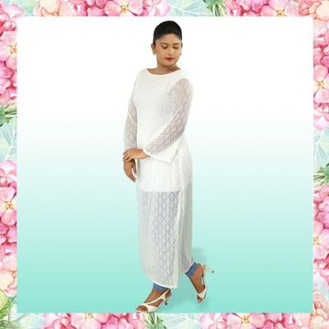 Picture of Long Sleeve Long Kurtha Top with Lace