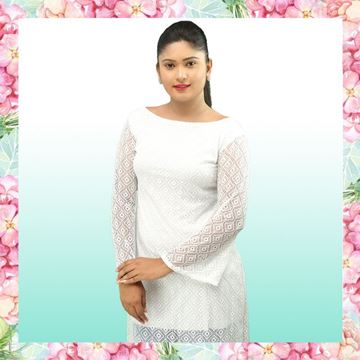 Picture of Long Sleeve Long Kurtha Top with Lace