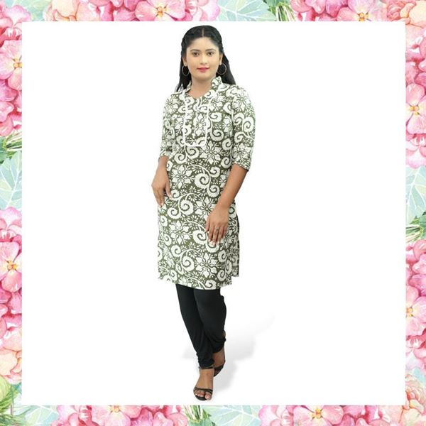 Picture of White Color Designed Kurtha Top
