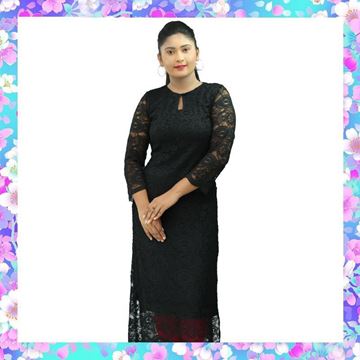Black color full lace side open long top