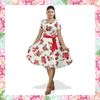 Picture of Floral Designed Short Frock with Red Belt