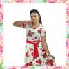 Picture of Floral Designed Short Frock with Red Belt