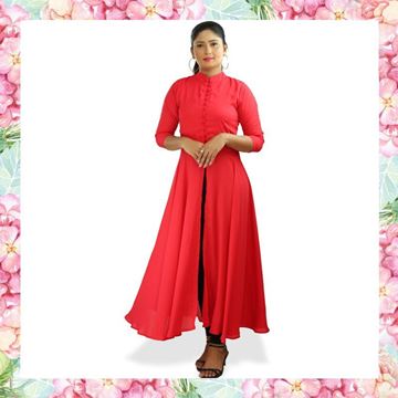 Picture of High necked long  kurtha top with legging