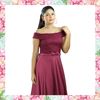 Picture of Off Shoulder Maxi Party Frock with Short Sleeves