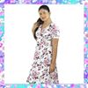 Picture of Empire Line Floral Designed Short Frock with Puff  Sleeve