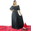 Bell sleeve  georgette maxi dress with small flowers