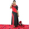 Picture of Black & Red Mixed A-line Maxi Dress with Collar