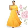 Picture of Bell sleeve Georgette maxi dress with small flowers