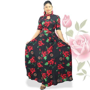 Picture of High necked maxi frock with belt