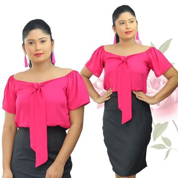 Picture of Knot front off the shoulder blouse