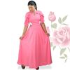 Picture of Neck Designed Georgette Maxi Dress with Small Flowers