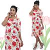 Picture of Off shoulder puff sleeve short frock with frill hem skirt