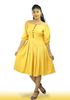 Picture of Off Shoulder long puff sleeves short frock with pleats