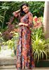 Picture of Sleeve Designed V-necked Maxi Dress with Belt