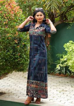 Picture of Beautiful Border Designed A-line Maxi dress