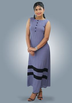 Picture of Two Color Sleeveless A-line Maxi Dress