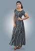 Picture of Striped Designed Off-shoulder A-line Maxi Dress