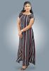 Picture of Striped Designed Off-shoulder A-line Maxi Dress