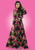Picture of Floral Designed Flared Maxi Dress with Long Bell Sleeves