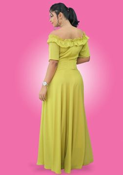 Picture of Off Shoulder Small Frilled Georgette Maxi Dress