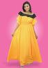 Picture of Off Shoulder Frilled Georgette Maxi Dress with Gathered Waist