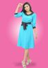 Picture of Black Color Mixed Round Necked Short Frock with Bow