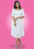 Picture of Front Knotted Short Flared  Party Dress with Puff Sleeves