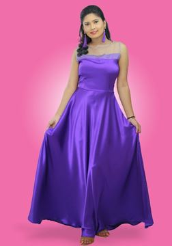 Picture of Crepe Silk Sleeveless Maxi Party Dress