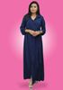 Picture of Long Sleeves Button Embellished Collared Maxi Dress with Belt