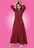 Picture of Long Sleeves Button Embellished Collared Maxi Dress with Belt