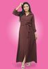 Picture of Long Sleeves Button Embellished Collared Maxi Dress with Belt