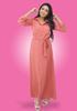 Picture of Long Sleeves Button Embellished Collared Maxi Dress with Belt