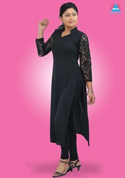 Picture of Laced mixed long kurtha top