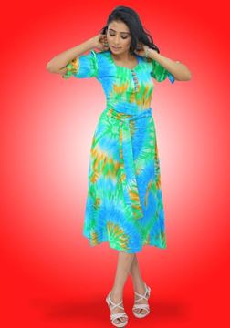 Picture of Sweet Heart Necked Printed Designed Short Frock