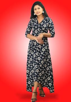 Picture of Collared High Low Maxi Dress with Belt