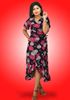 Picture of Printed Designed Lola Cross Over  Midi Dress with Short Sleeves