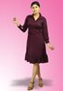 Picture of Collared Hem Frilled Long Sleeves Short Dress