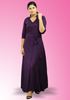 Picture of V-necked Chinese Collared Maxi Dress with Belt