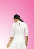 Picture of Round Necked Three-quarter Sleeves Short Dress with Lace